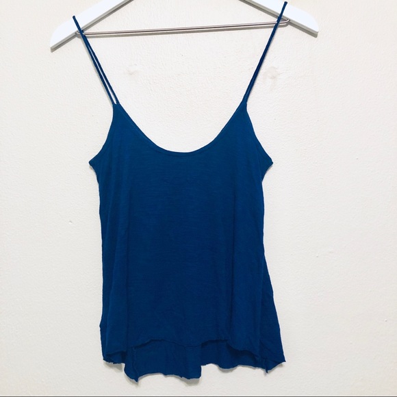 Free People Royal Blue Sequin Cami Spaghetti Strap, Soft 100% Viscose - Picture 2 of 7